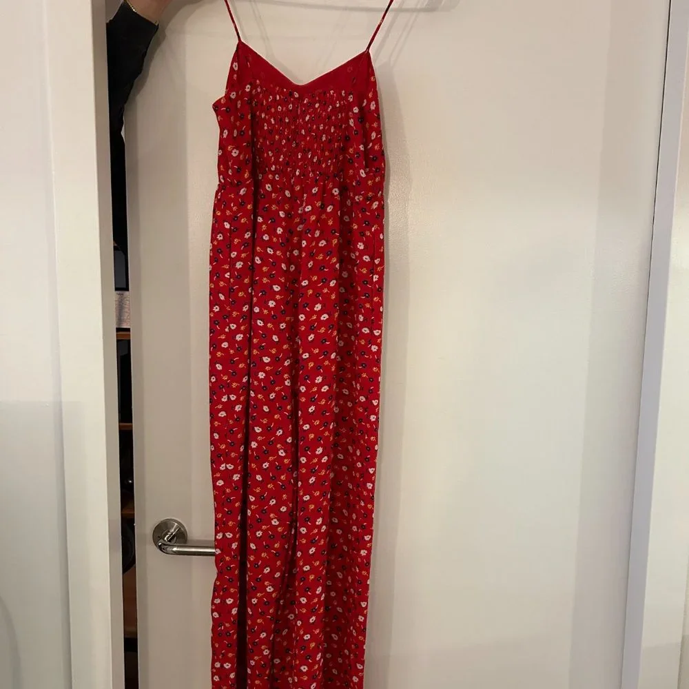Madewell Floral Red Jumpsuit - Picture 2 of 4